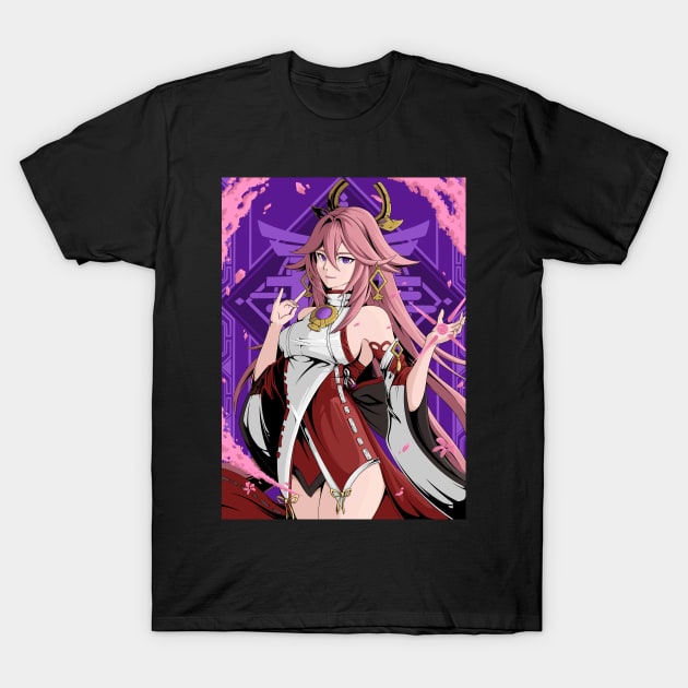 GENSHIN IMPACT YAE MIKO T-Shirt by Minami14R